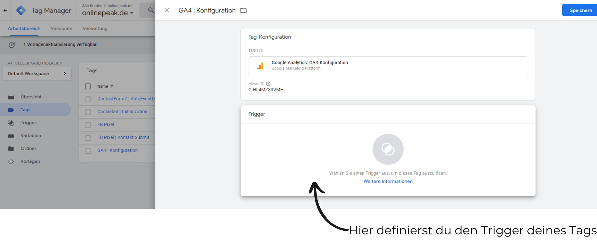 Google Tag Manager Trigger Konfiguration